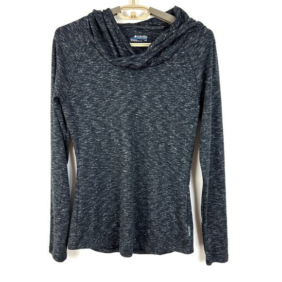 Columbia long sleeve hooded top Small Gray spacedye outdoor hiking - Picture 1 of 9